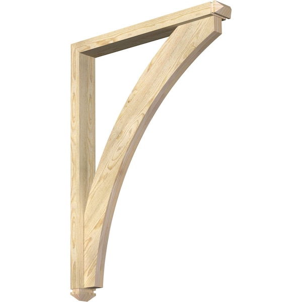 Ekena Millwork Thorton Arts and Crafts Rough Sawn Bracket w/ Offset Brace, Douglas Fir, 4"W x 32"D x 44"H BKT0402X32X44THR03RDF - main